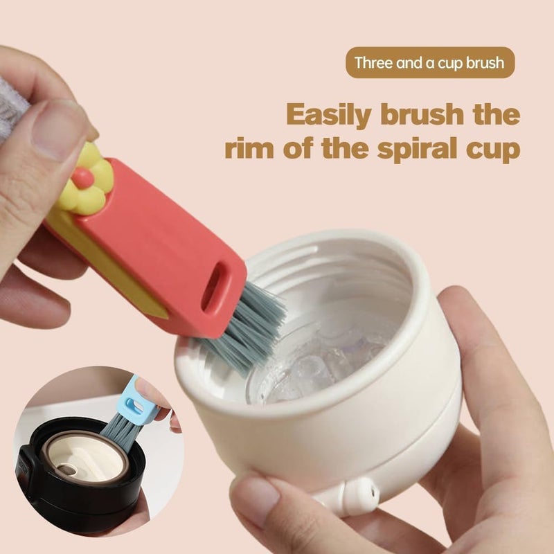 Shrunqi 3 in 1 Cup Lid Cleaning Brush, Multifunctional Cleaning Brush Portable Cup Lid Cleaner for Bottle Gap Tight Spaces Cup, Portable Cup Lid Cleaner, 1 Pcs Green - Image 4